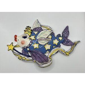 2001 DIANE Authentic Stoneware - YOUR FAIR CODMOTHER LOVES YOU -Fish Wall Plaque